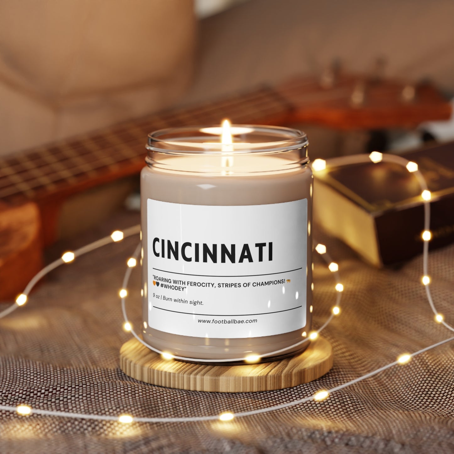 CINCINNATI football Scented Soy Candle, 9oz