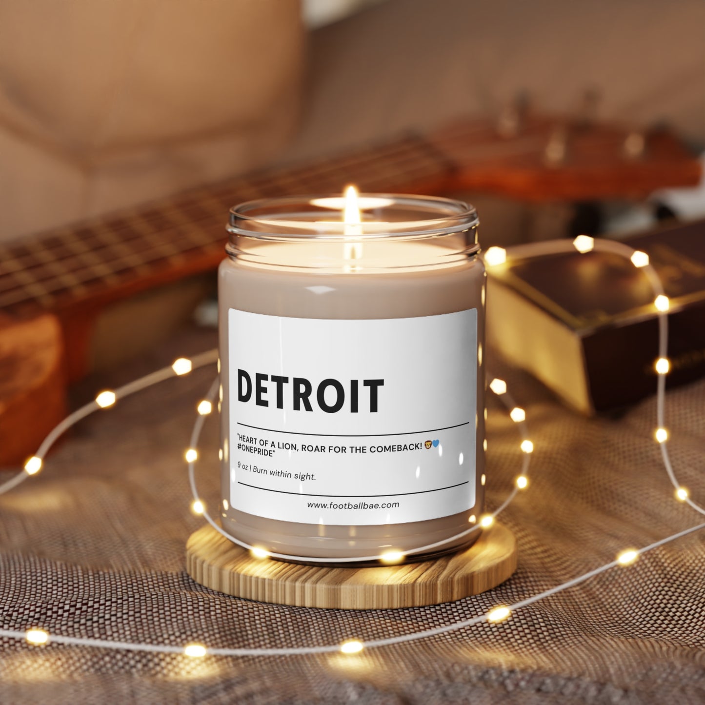 DETROIT football Scented Soy Candle, 9oz