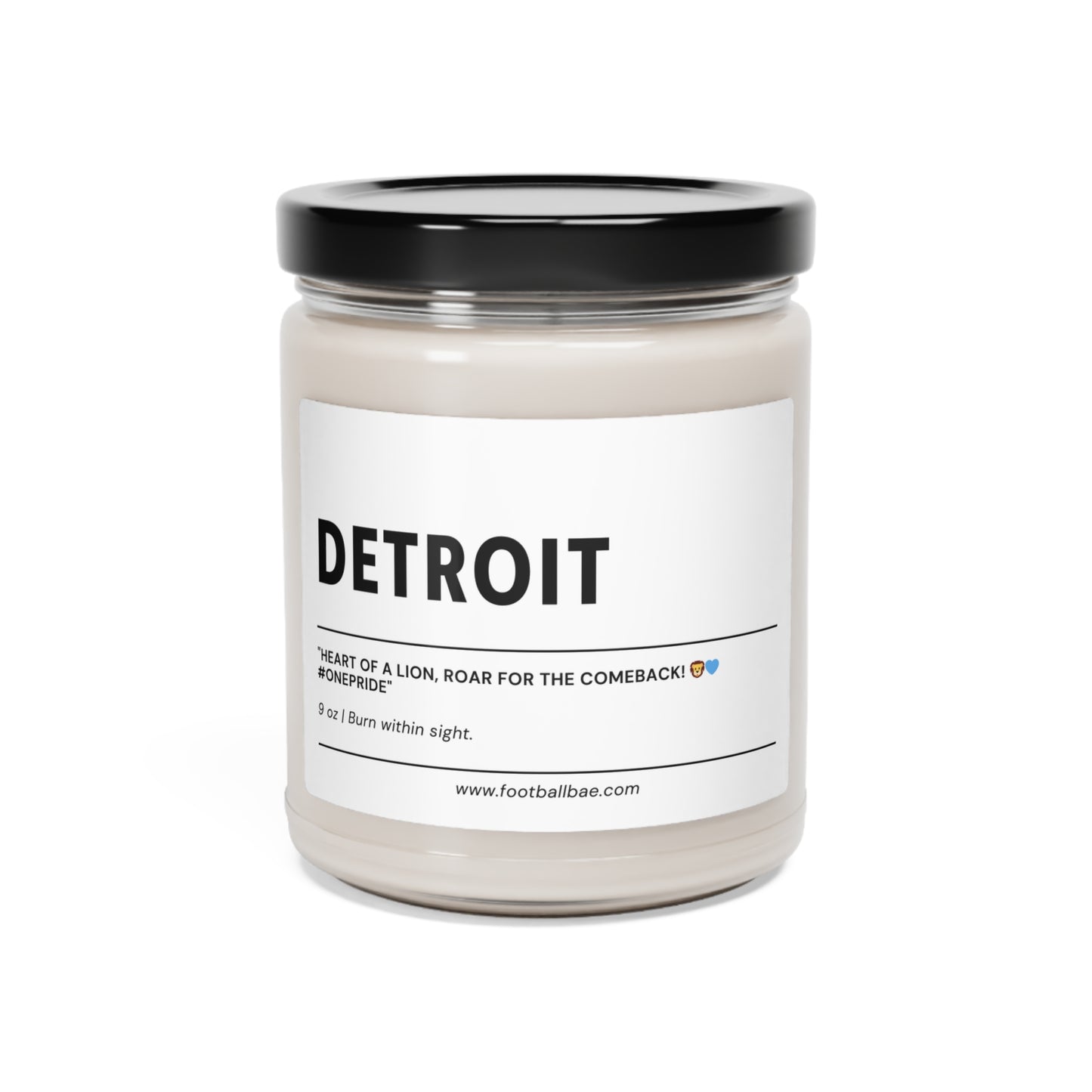 DETROIT football Scented Soy Candle, 9oz