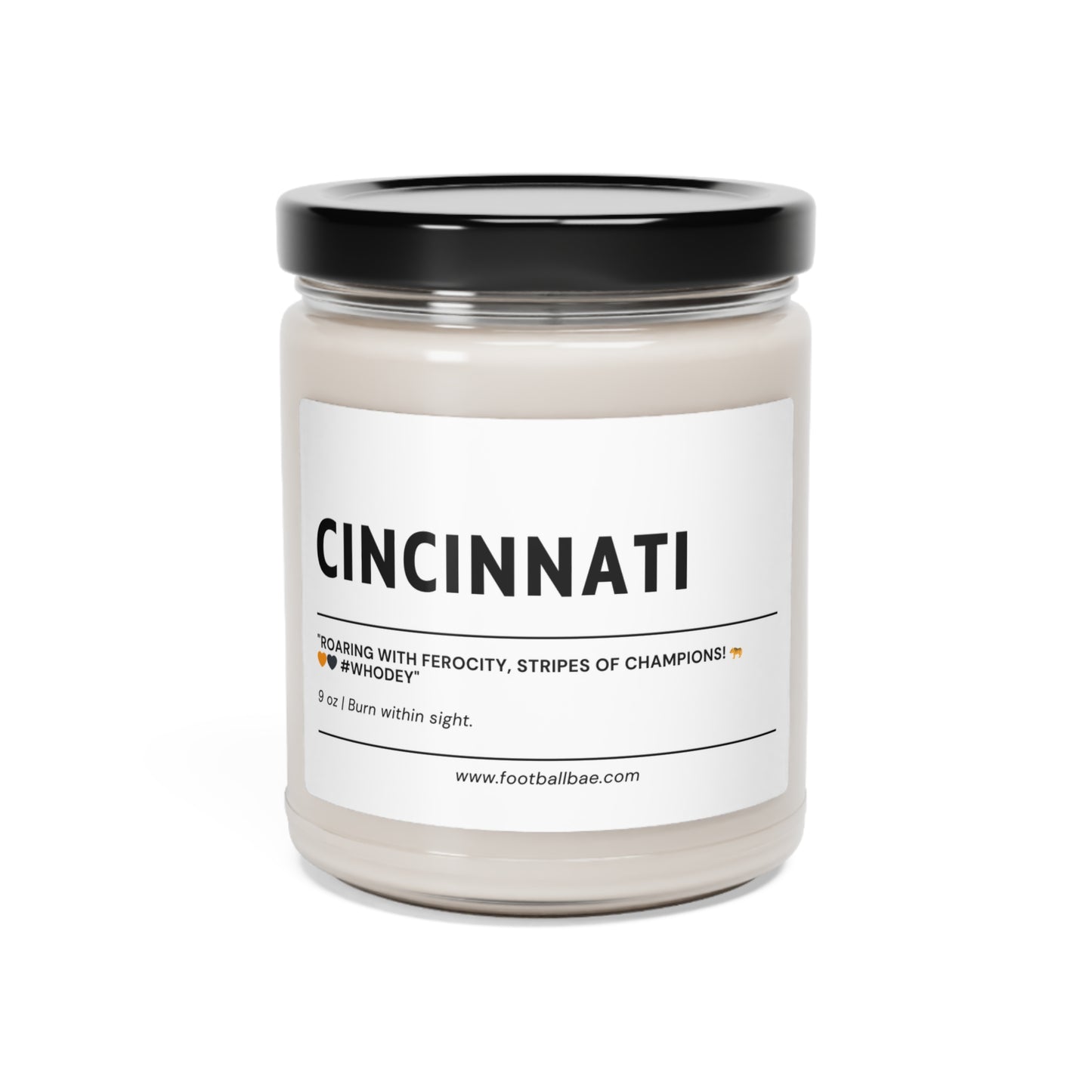 CINCINNATI football Scented Soy Candle, 9oz